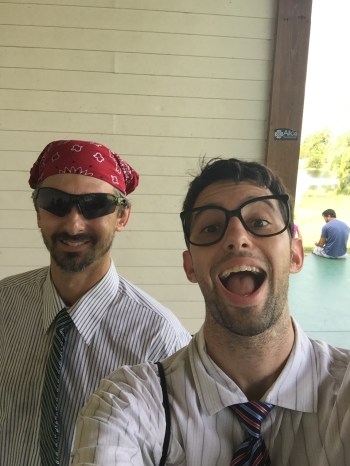 My older brother and I right before taking on the Space Coast Mud Run.
